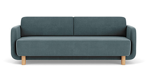 Clara Sleeper Sofa, Forest Dust Blue, Oak