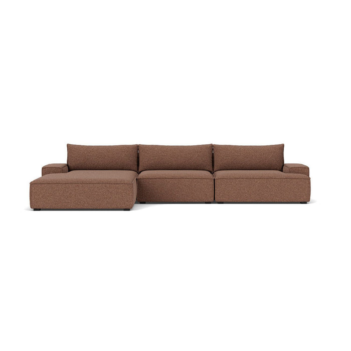 Daphne 3 Seater Chaise Left, Pebble Rust