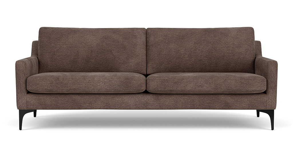 Anna 3-Seater Couch, Aulla Cacao, Black Legs