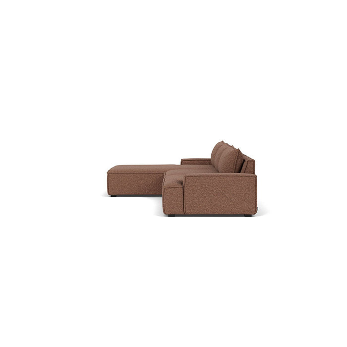 Daphne 3 Seater Chaise Left, Pebble Rust