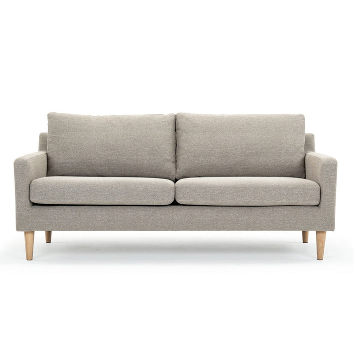 Astha 2 Seater Couch, Agnes Brown, Oak Soap Legs