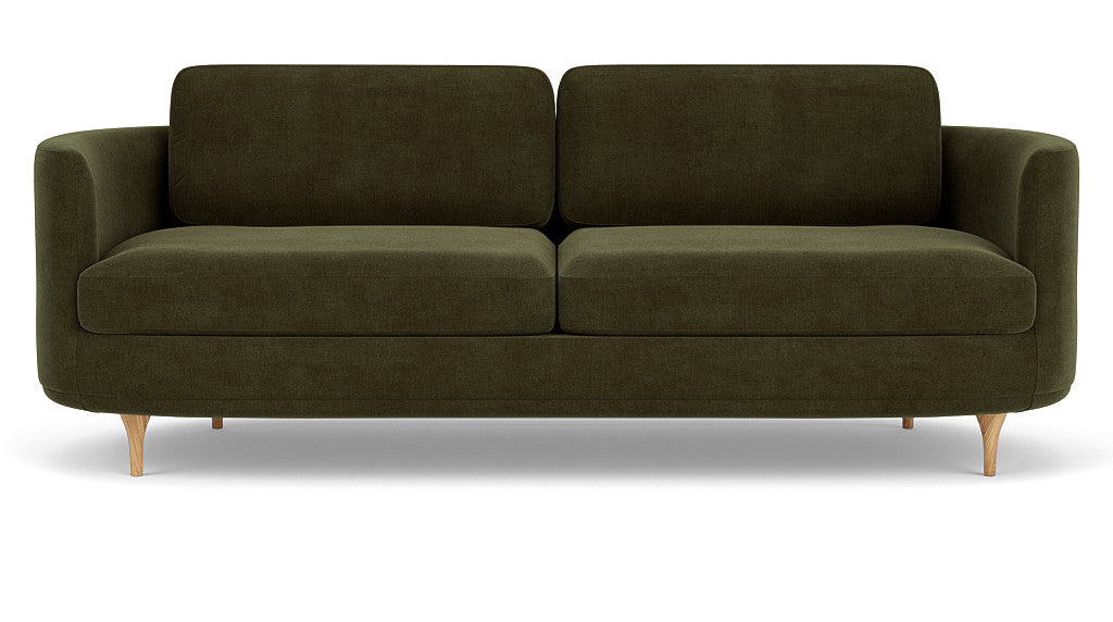 Elinor 3 Seater, Moss Olive, Oak Legs