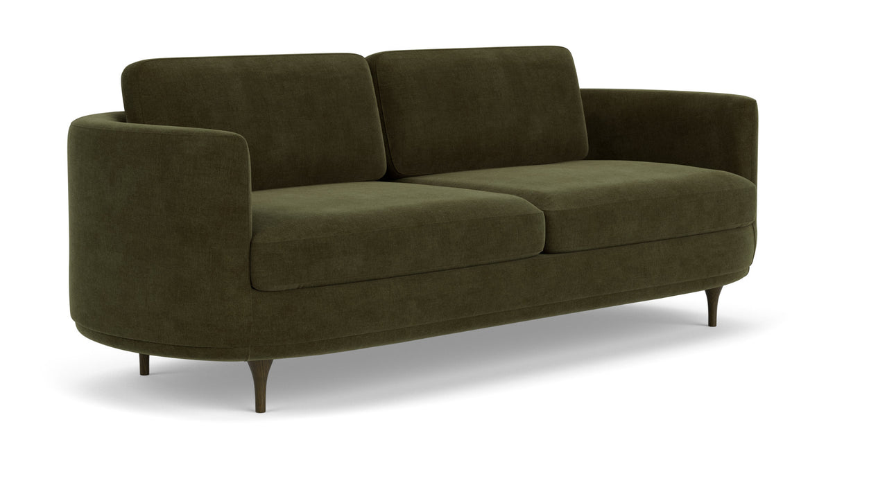 Elinor 3 Seater, Moss Olive, Oak Legs