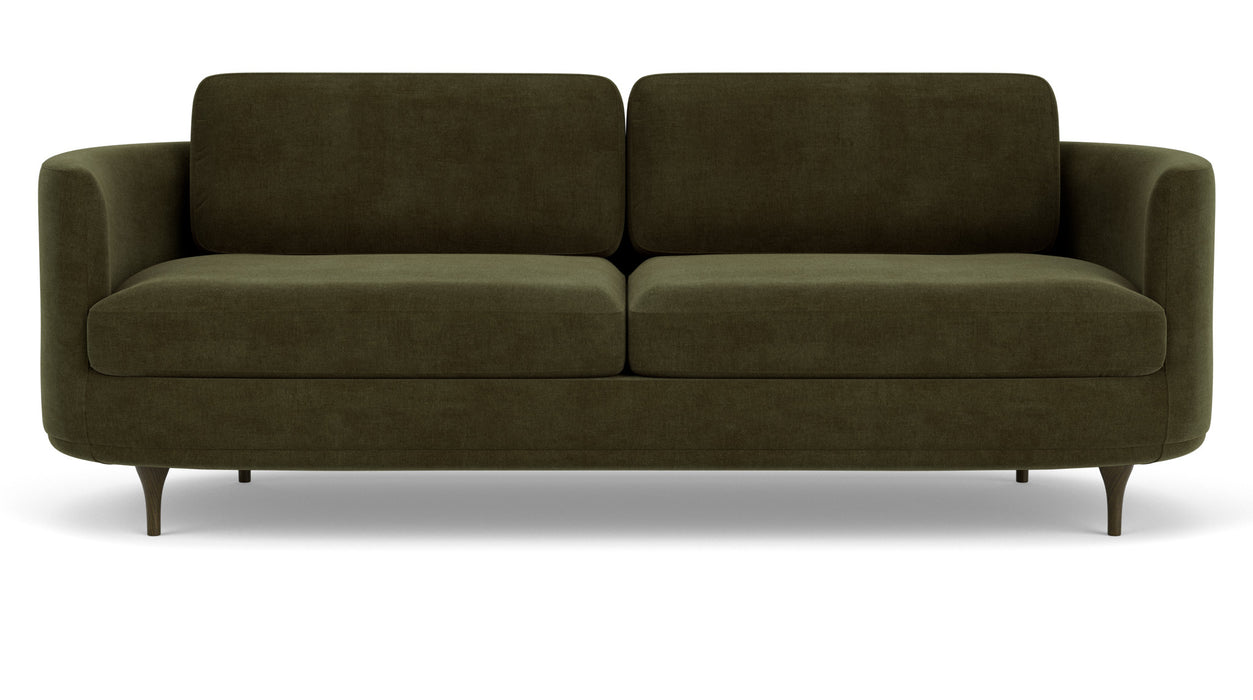 Elinor 3 Seater, Moss Olive, Oak Legs