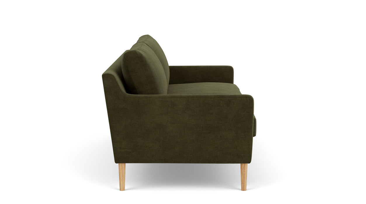 Anna 3 Seater, Moss Olive, Oak Soap Legs