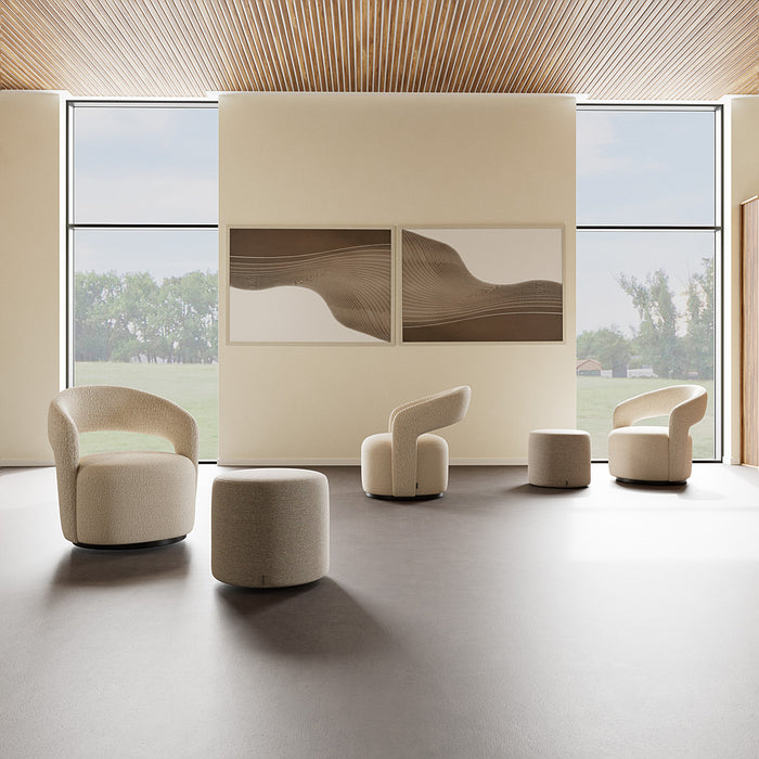 Judi Chair, Maya Cream, Swivel Base
