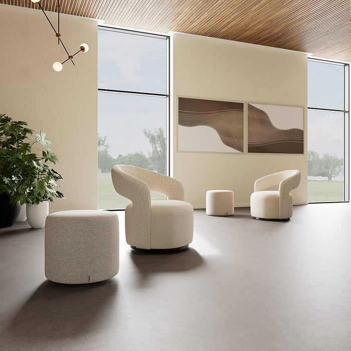 Judi Chair, Maya Cream, Swivel Base