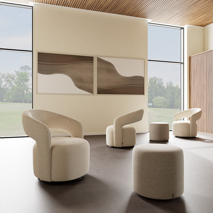 Judi Chair, Maya Cream, Swivel Base