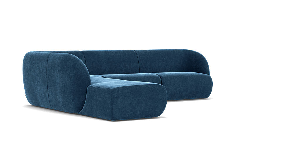 Paula Modular, 3.5 Seater Open Chaise Left, Planet Legion Blue