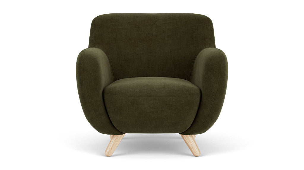 Otis Chair, Moss Olive, Oak Soap Legs