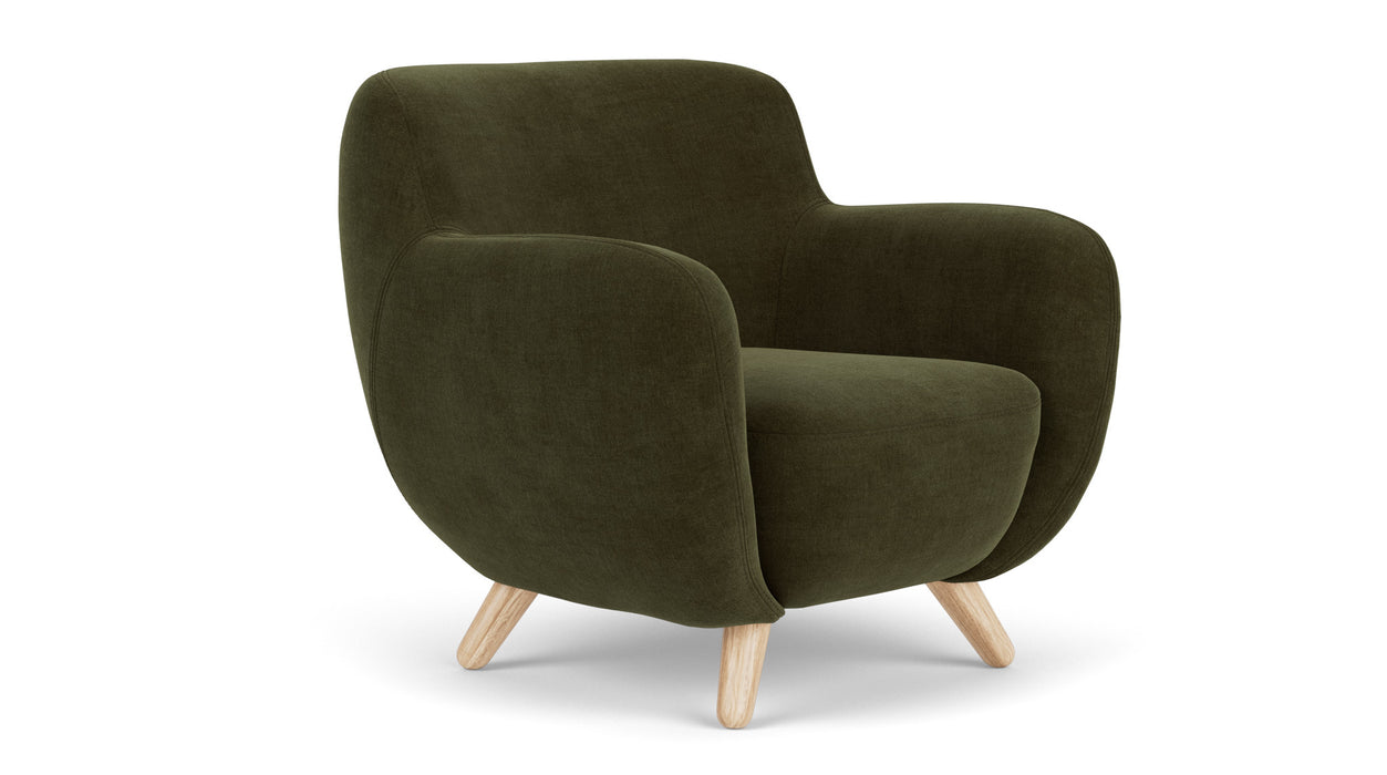 Otis Chair, Moss Olive, Oak Soap Legs