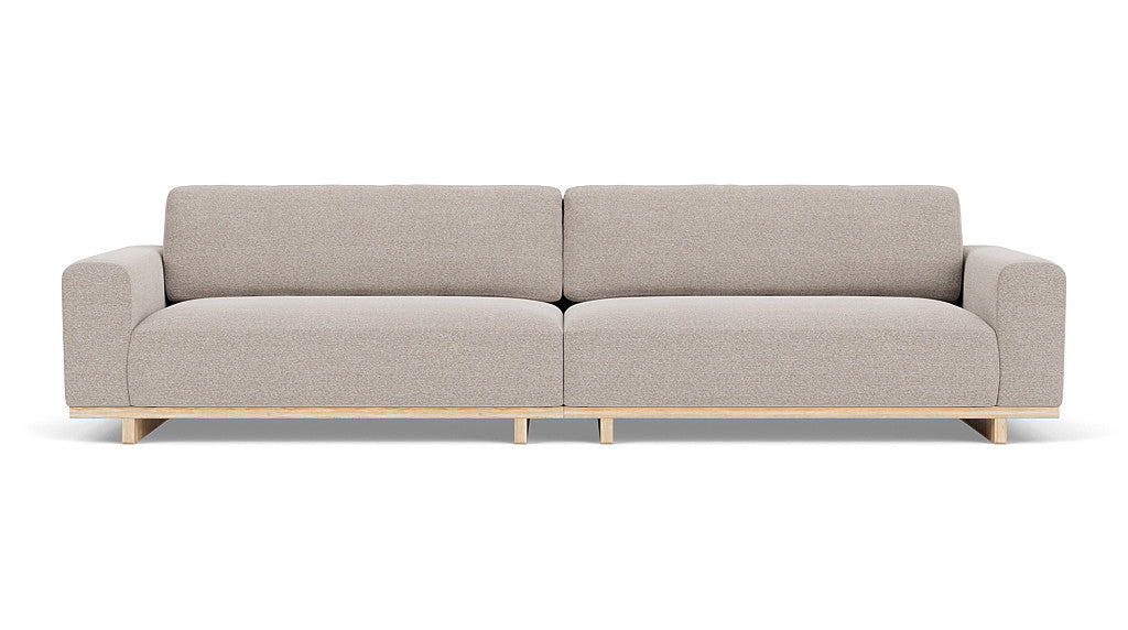 Aya, 4 Seater Couch, Agnes Brown, Oak Soap Legs