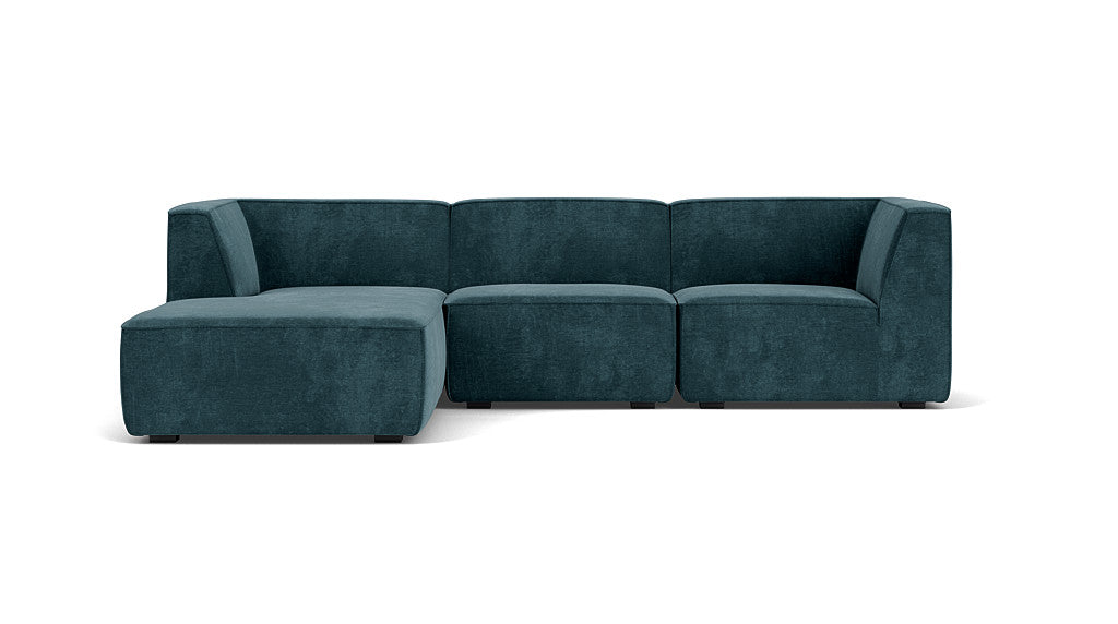 Dane 3 Seater Chaise Left, Danny Dusty Blue