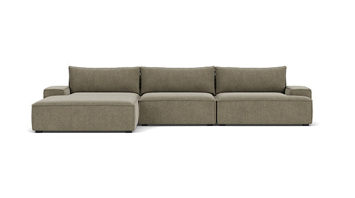 Daphne 3 Seater Chaise Left, Free Sage
