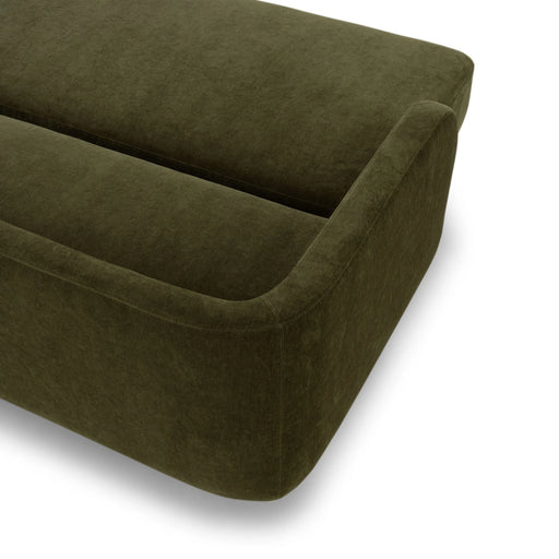 Clara Sleeper Sofa, Moss Olive, Oak Legs