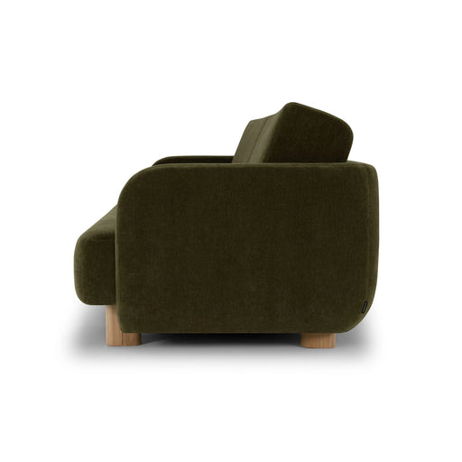 Clara Sleeper Sofa, Moss Olive, Oak Legs