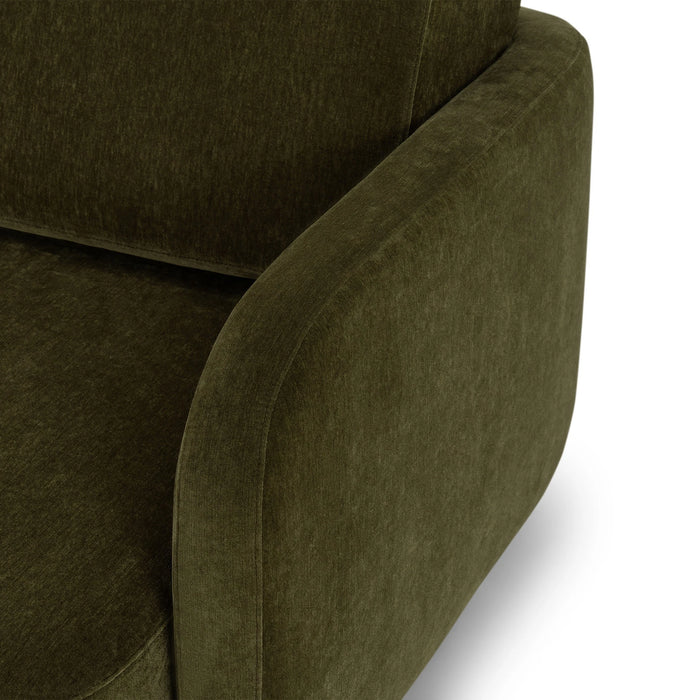 Clara Sleeper Sofa, Moss Olive, Oak Legs