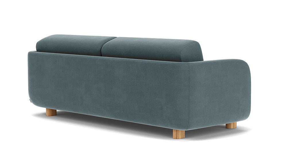 Clara Sleeper Couch, Forest Dust Blue, Oak