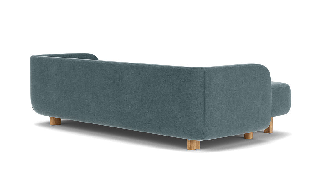 Clara Sleeper Couch, Forest Dust Blue, Oak