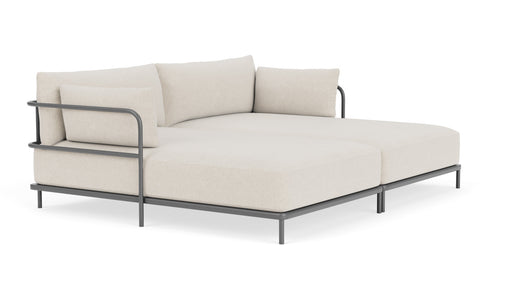 Vincent, Outdoor, 3 Seater Double Chaise, Martinique, Anthracite Grey