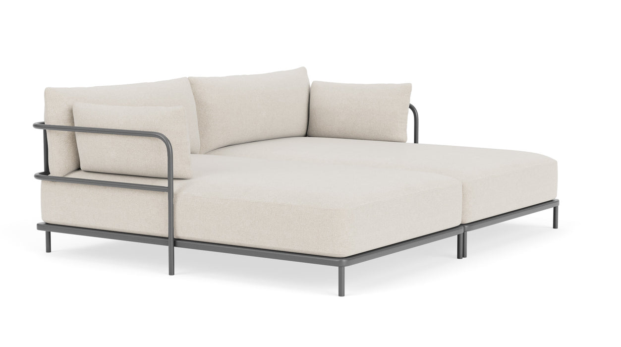 Vincent, Outdoor, 3 Seater Double Chaise, Martinique, Anthracite Grey