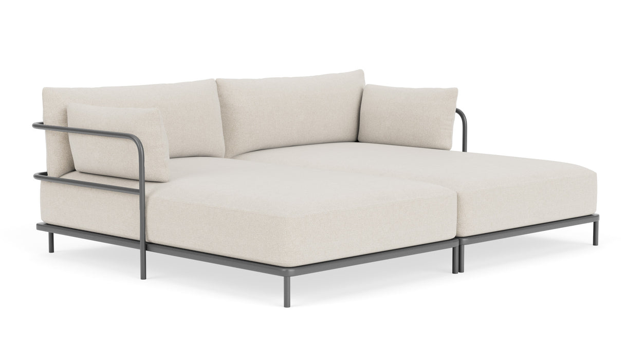 Vincent, Outdoor, 3 Seater Double Chaise, Martinique, Anthracite Grey