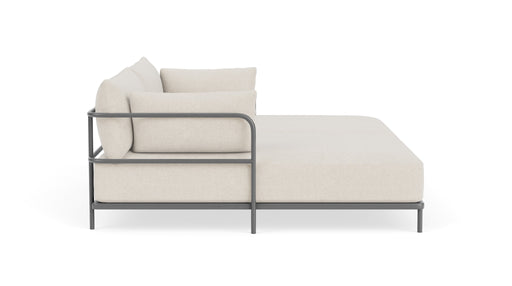 Vincent, Outdoor, 3 Seater Double Chaise, Martinique, Anthracite Grey