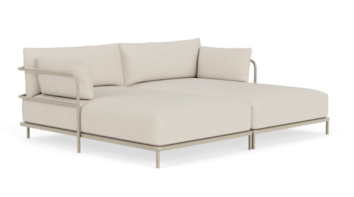 Vincent, Outdoor, 3 Seater Double Chaise, Sandshell, Coral Sand