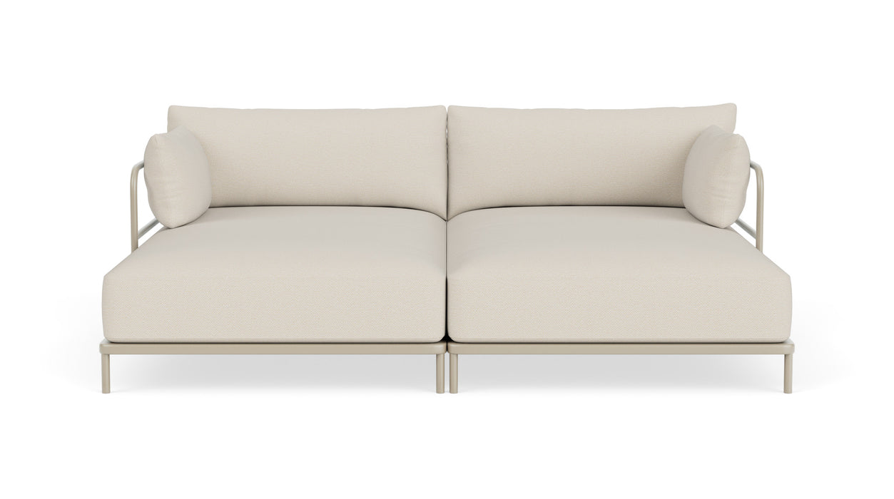 Vincent, Outdoor, 3 Seater Double Chaise, Sandshell, Coral Sand