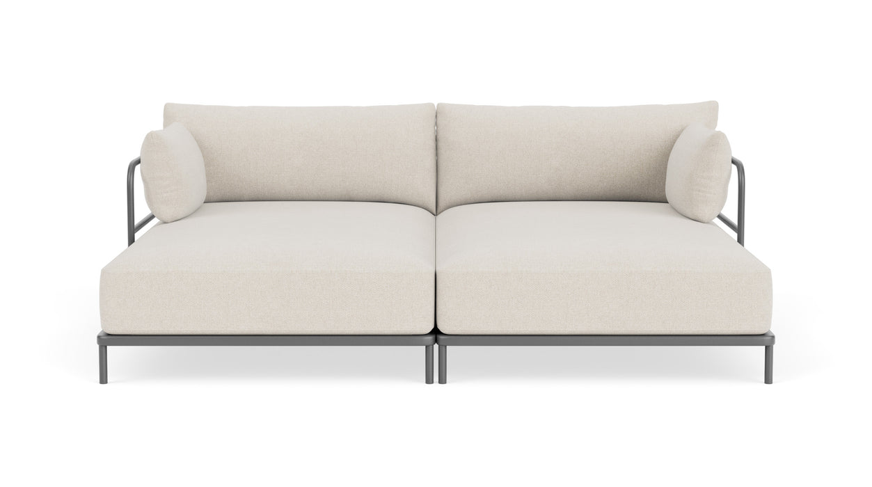 Vincent, Outdoor, 3 Seater Double Chaise, Martinique, Anthracite Grey