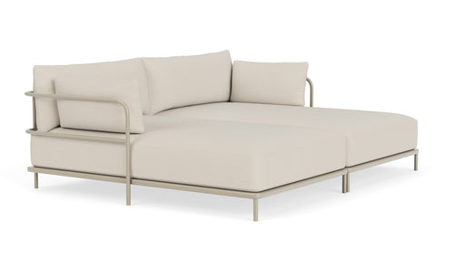 Vincent, Outdoor, 3 Seater Double Chaise, Sandshell, Coral Sand