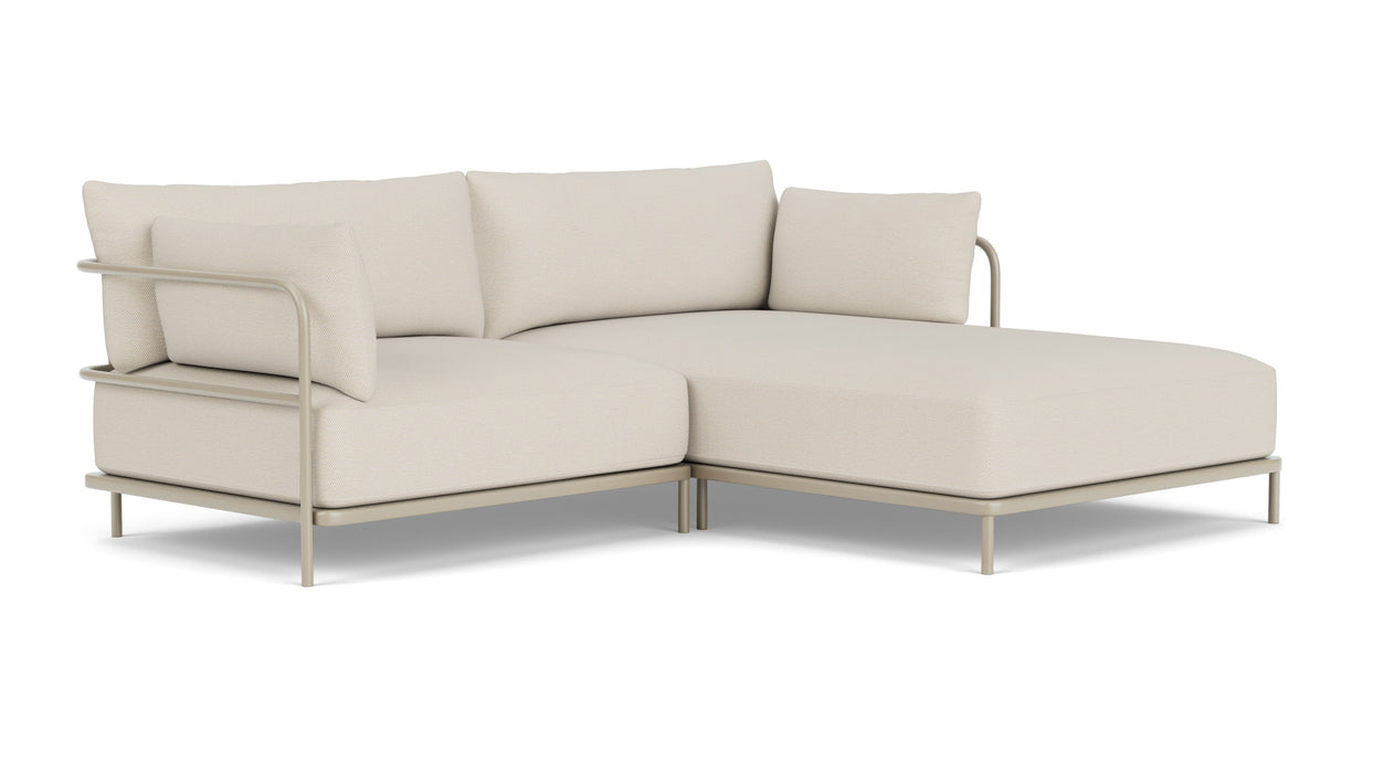Vincent, Outdoor, 3 Seater Chaise Right, Sandshell, Coral Sand
