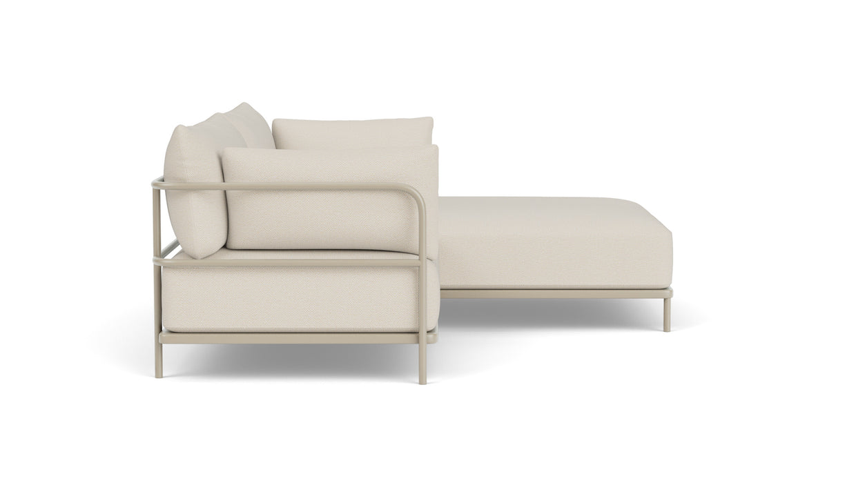Vincent, Outdoor, 3 Seater Chaise Right, Sandshell, Coral Sand