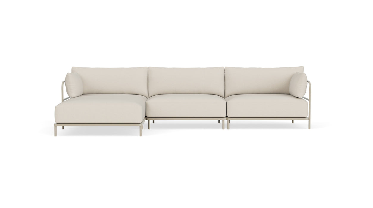 Vincent, Outdoor, 4 Seater Chaise Left, Sandshell, Coral Sand