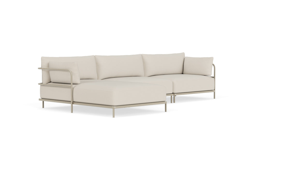 Vincent, Outdoor, 4 Seater Chaise Left, Sandshell, Coral Sand