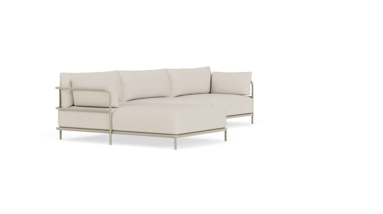 Vincent, Outdoor, 4 Seater Chaise Left, Sandshell, Coral Sand