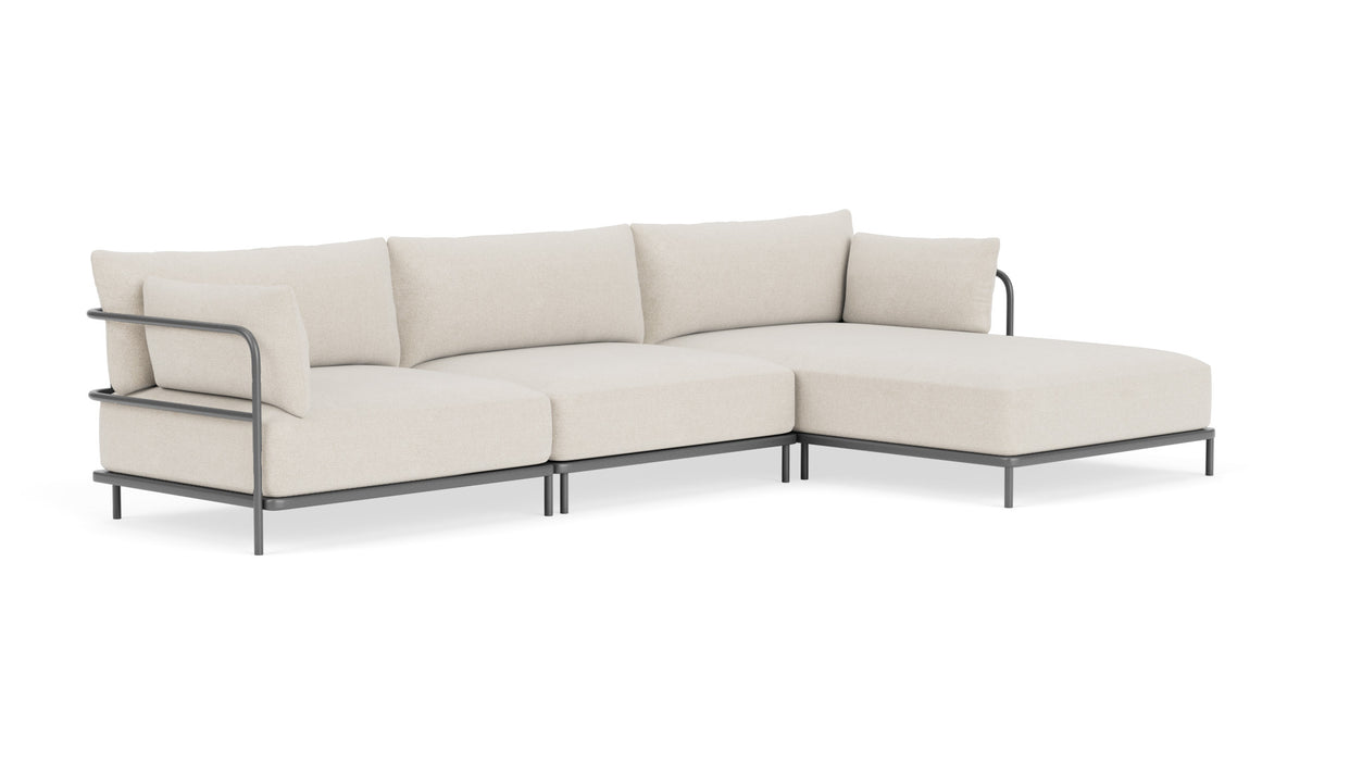 Vincent, Outdoor, 4 Seater Chaise Right, Martinique, Anthracite Grey