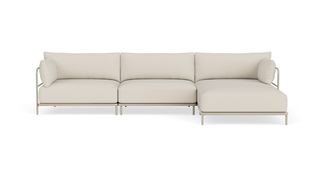 Vincent, Outdoor, 4 Seater Chaise Right, Sandshell, Coral Sand