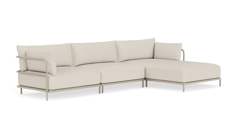 Vincent, Outdoor, 4 Seater Chaise Right, Sandshell, Coral Sand