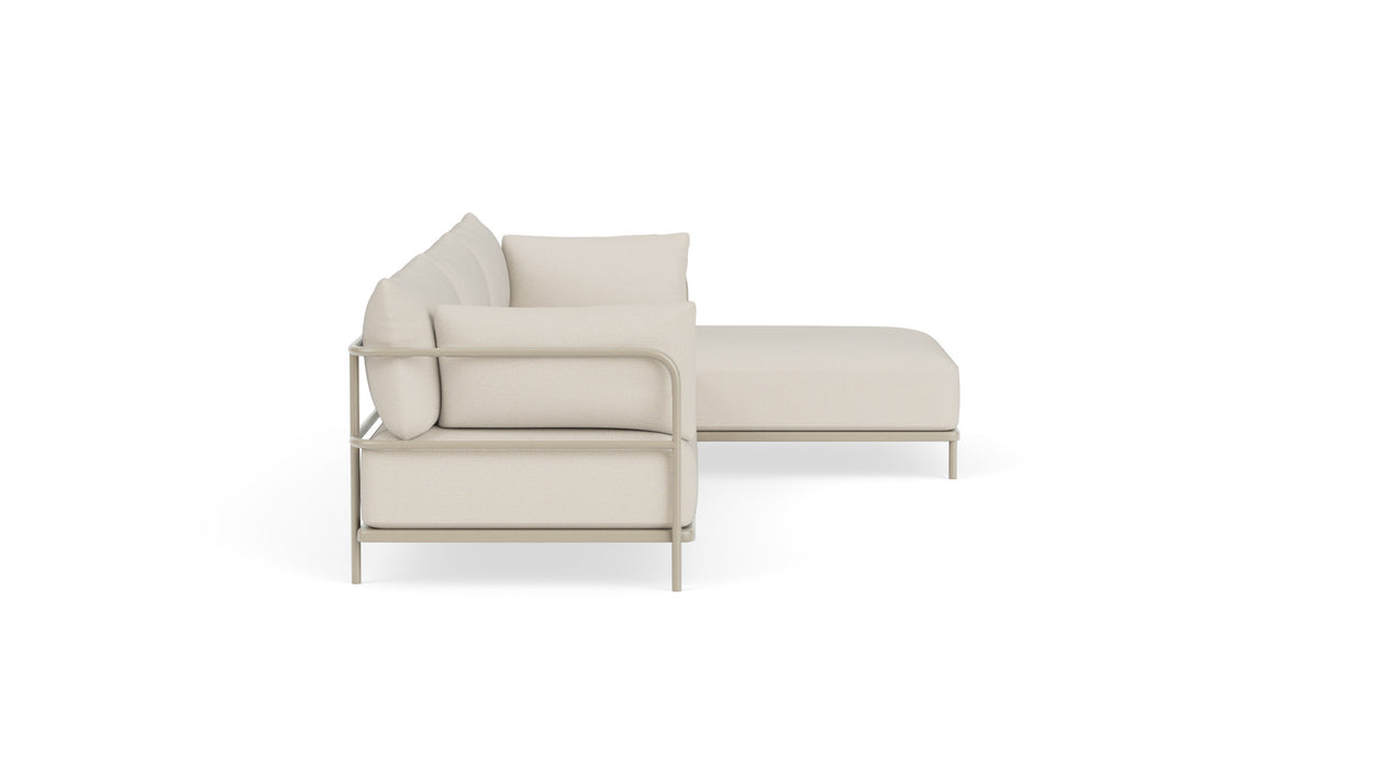 Vincent, Outdoor, 4 Seater Chaise Right, Sandshell, Coral Sand