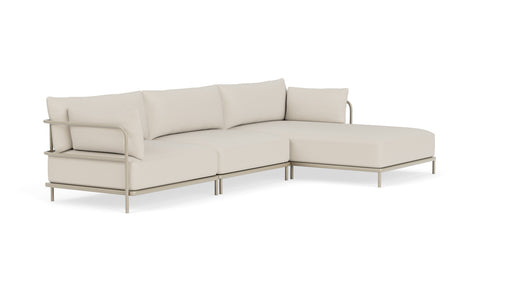 Vincent, Outdoor, 4 Seater Chaise Right, Sandshell, Coral Sand