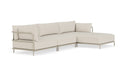 Vincent, Outdoor, 4 Seater Chaise Right, Sandshell, Coral Sand
