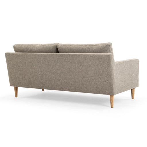Astha 2 Seater Couch, Agnes Brown, Oak Soap Legs
