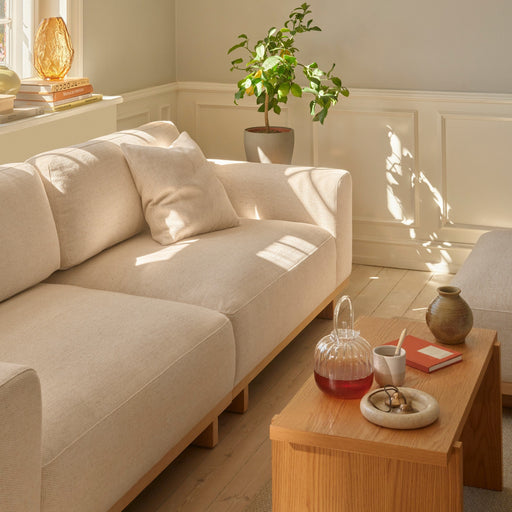 Aya 3.5 Seater Couch Moonlight Sand, Oak Soap