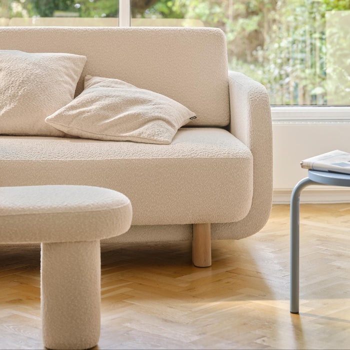 Clara Sleeper Couch, Pasha Dune, Oak Soap