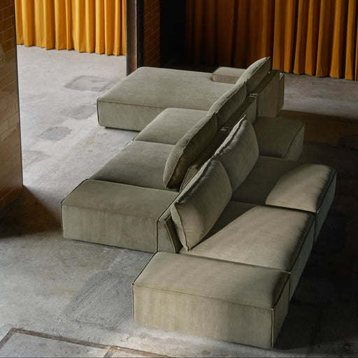 Daphne 3 Seater Chaise Left, Free Sage