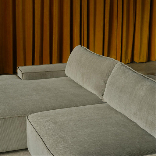Daphne 3 Seater Chaise Left, Free Sage