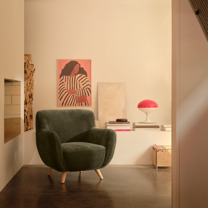 Otis Chair, Moss Olive, Oak Soap Legs