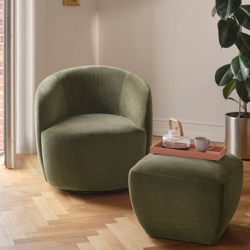 Rosie Swivel Chair, Moss Olive