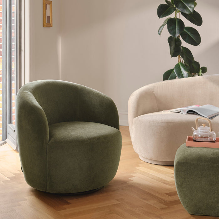 Rosie Swivel Chair, Moss Olive
